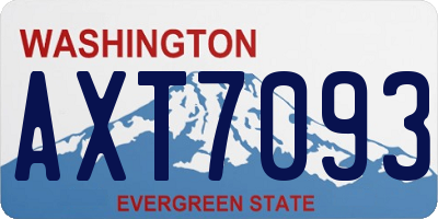 WA license plate AXT7093