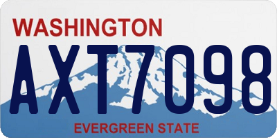 WA license plate AXT7098