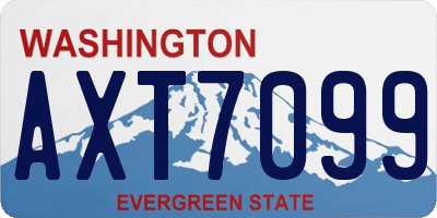 WA license plate AXT7099