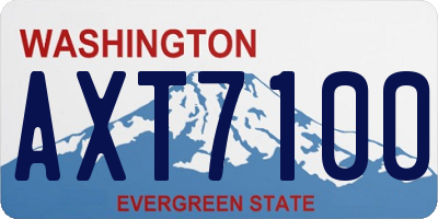 WA license plate AXT7100