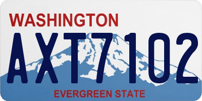WA license plate AXT7102