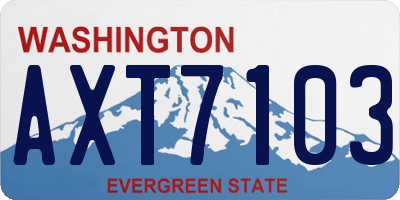 WA license plate AXT7103