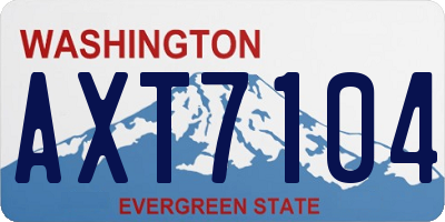 WA license plate AXT7104