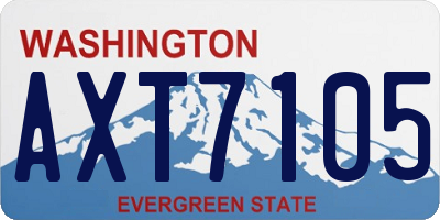 WA license plate AXT7105