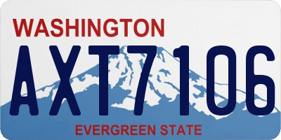 WA license plate AXT7106