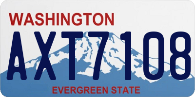 WA license plate AXT7108