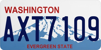WA license plate AXT7109