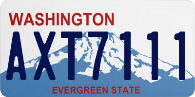 WA license plate AXT7111