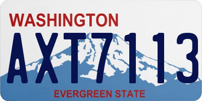 WA license plate AXT7113