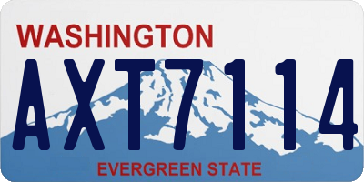 WA license plate AXT7114