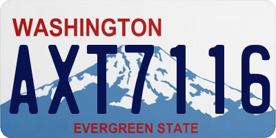 WA license plate AXT7116