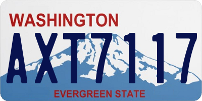 WA license plate AXT7117
