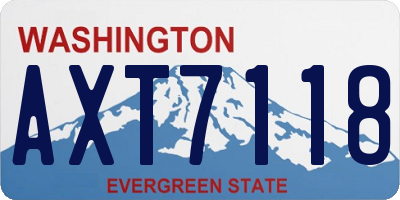 WA license plate AXT7118