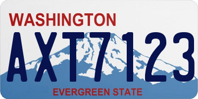 WA license plate AXT7123