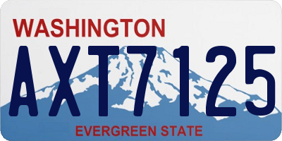 WA license plate AXT7125