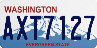 WA license plate AXT7127