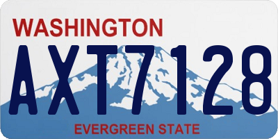 WA license plate AXT7128