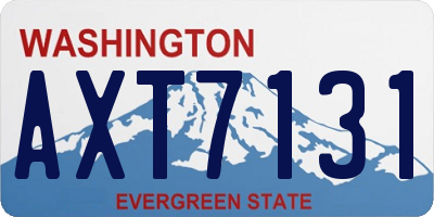 WA license plate AXT7131