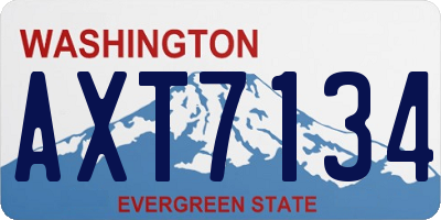 WA license plate AXT7134