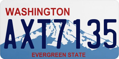 WA license plate AXT7135