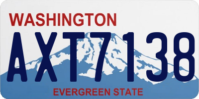 WA license plate AXT7138