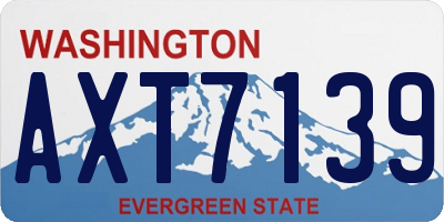 WA license plate AXT7139
