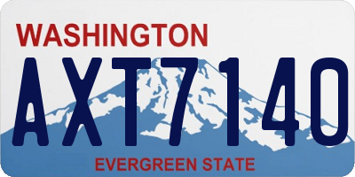 WA license plate AXT7140