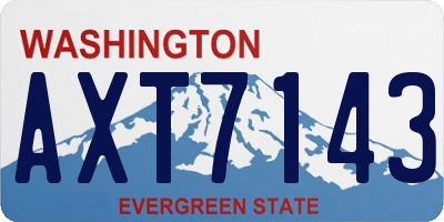 WA license plate AXT7143