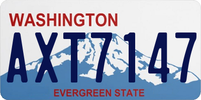 WA license plate AXT7147