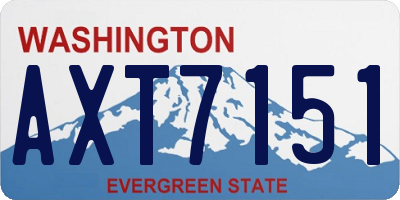 WA license plate AXT7151