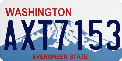 WA license plate AXT7153
