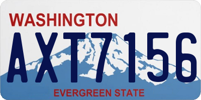 WA license plate AXT7156
