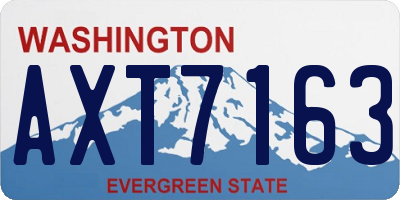 WA license plate AXT7163