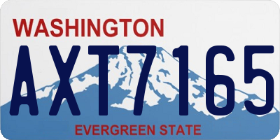 WA license plate AXT7165