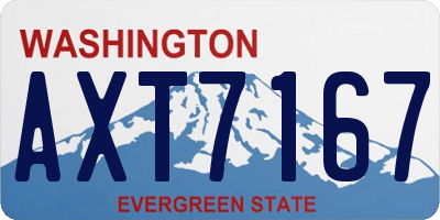WA license plate AXT7167