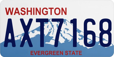 WA license plate AXT7168