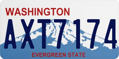 WA license plate AXT7174