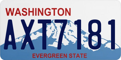 WA license plate AXT7181
