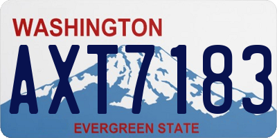 WA license plate AXT7183