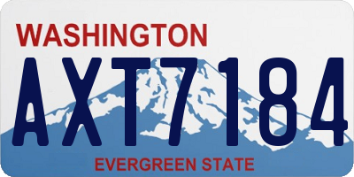 WA license plate AXT7184