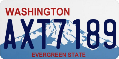 WA license plate AXT7189