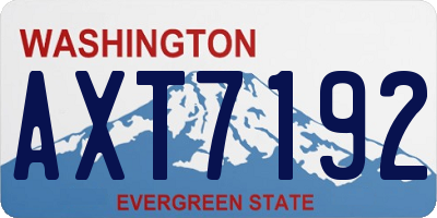 WA license plate AXT7192