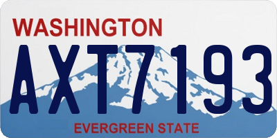 WA license plate AXT7193