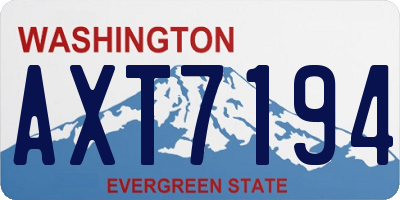 WA license plate AXT7194