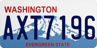 WA license plate AXT7196
