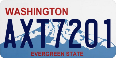 WA license plate AXT7201