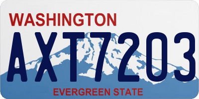 WA license plate AXT7203