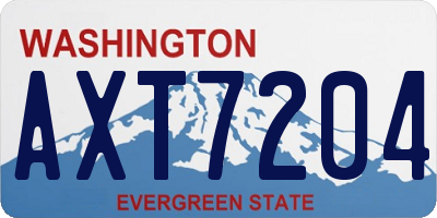 WA license plate AXT7204