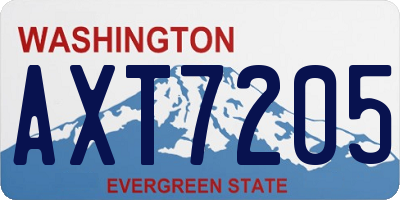 WA license plate AXT7205