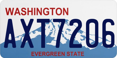 WA license plate AXT7206